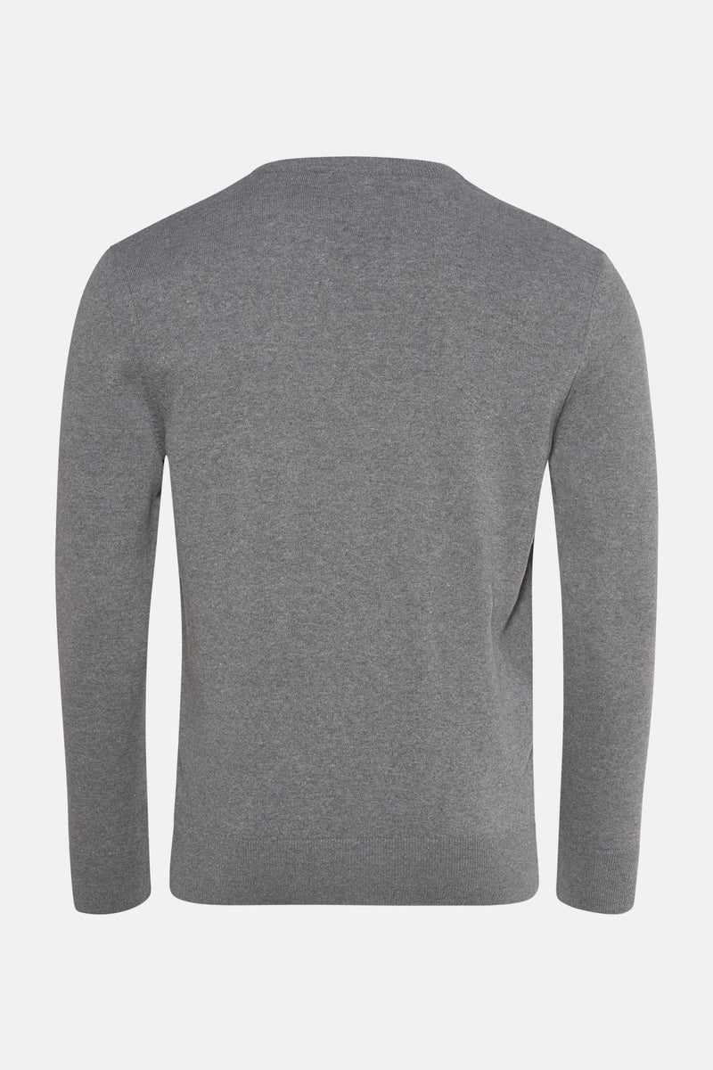 Pull met V-hals - grijs