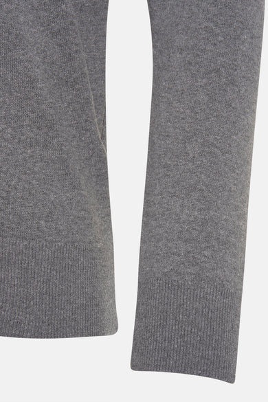 Pull met V-hals - grijs