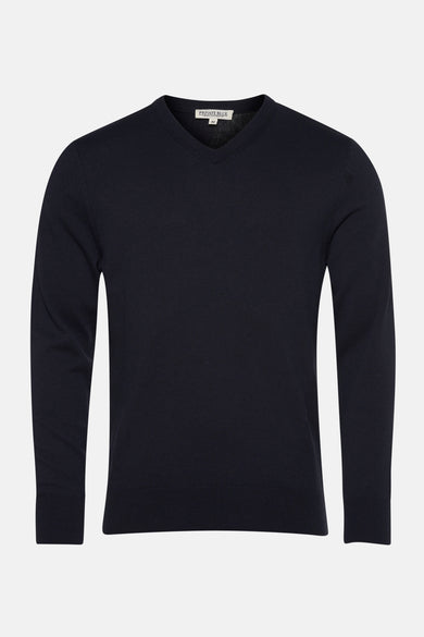 Pull col V Bleu - PRIVATE BLUE
