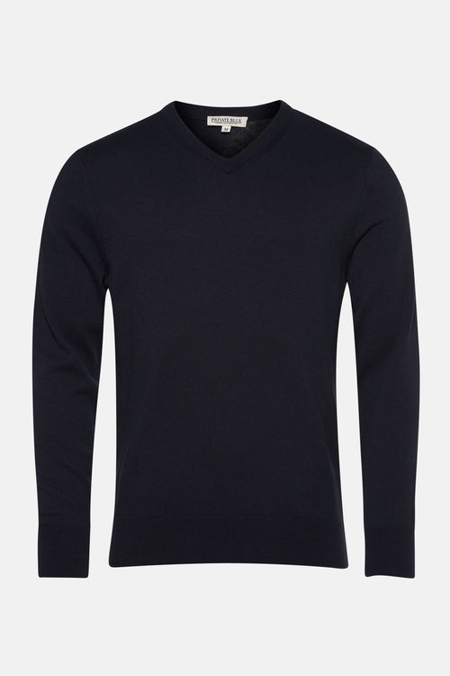 Trui met V-hals Blauw - PRIVATE BLUE