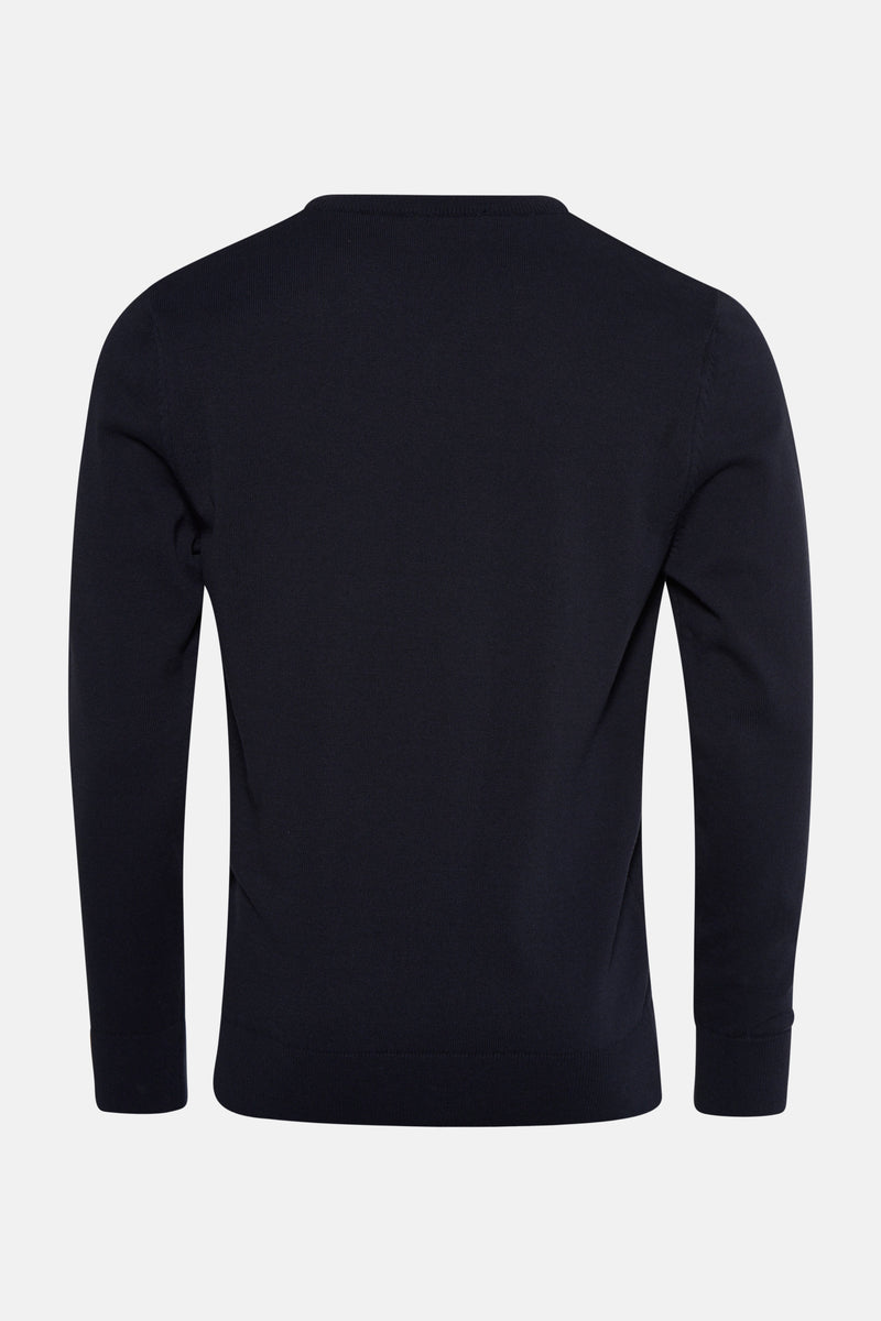 Pull met V-hals - blauw