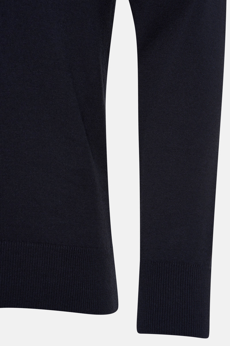 Pull met V-hals - blauw