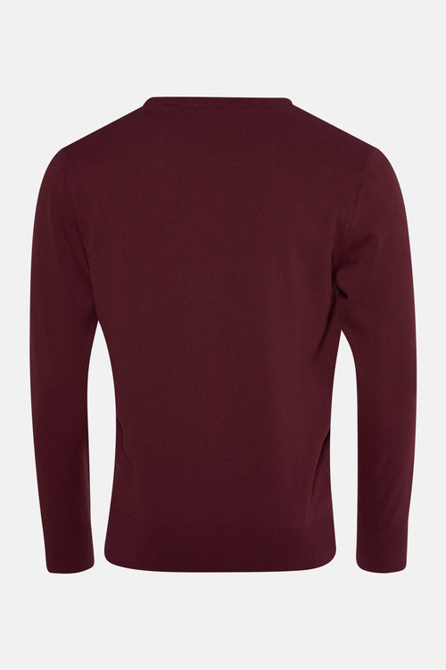 Pull col rond Bordeaux - PRIVATE BLUE