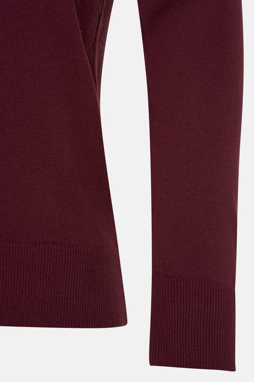 Pull col rond Bordeaux - PRIVATE BLUE