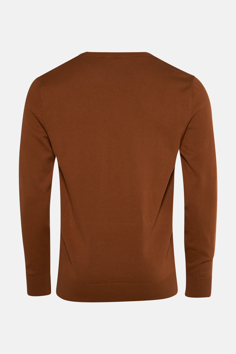 Pull met ronde hals - bruin