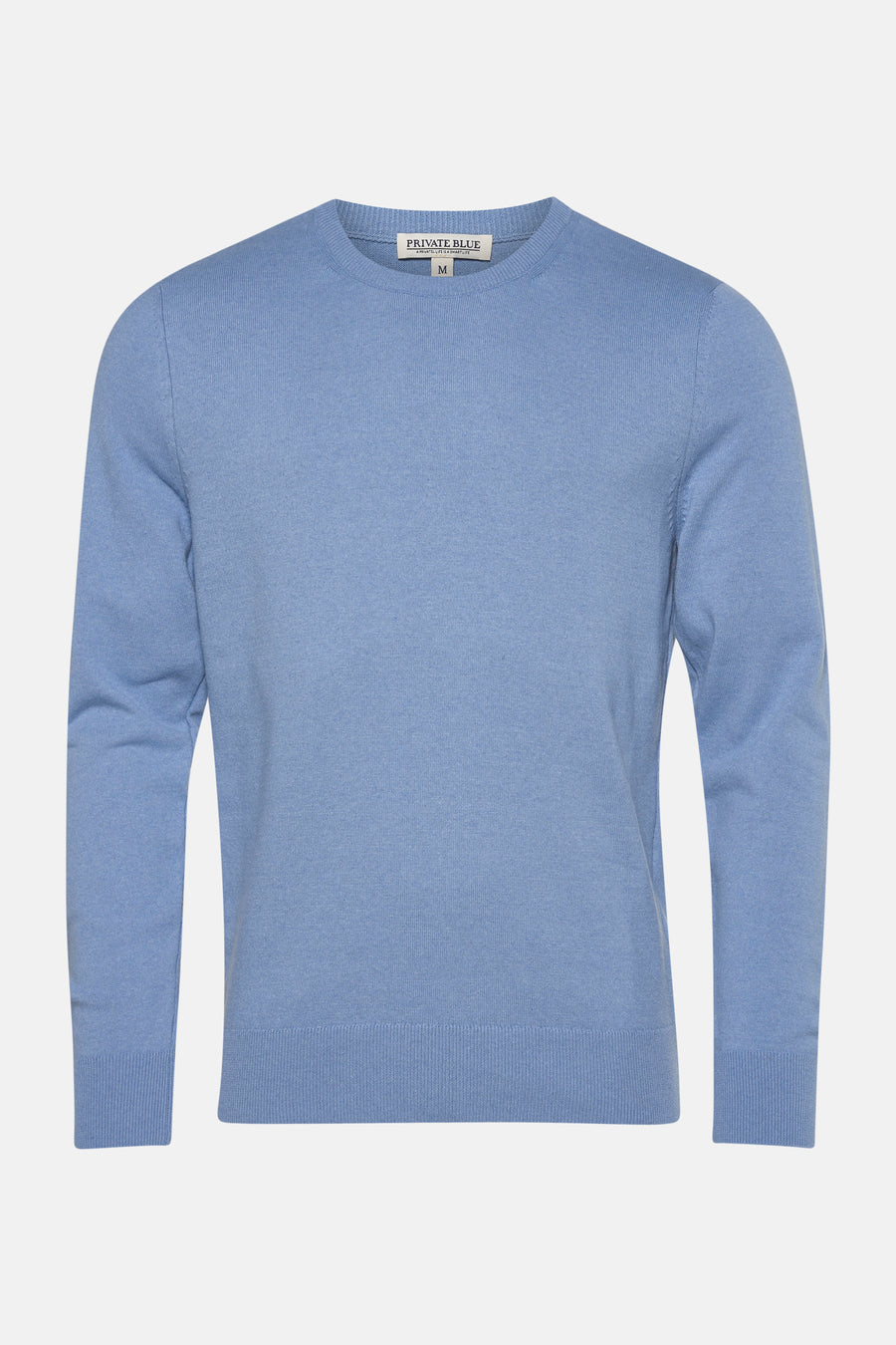Blauwe coltrui van PRIVATE BLUE in fijne breinaald en klassieke pasvorm.