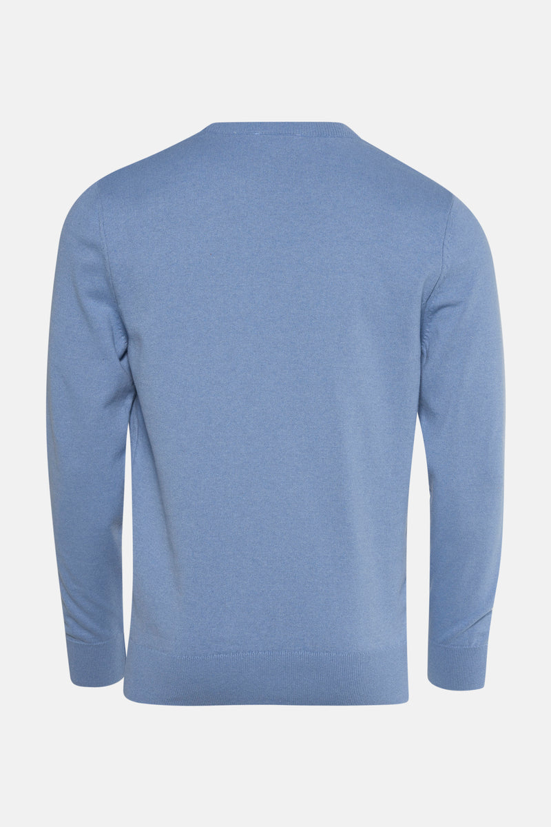 Pull met ronde hals - blauw