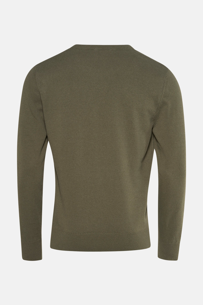 Pull met ronde hals - khaki