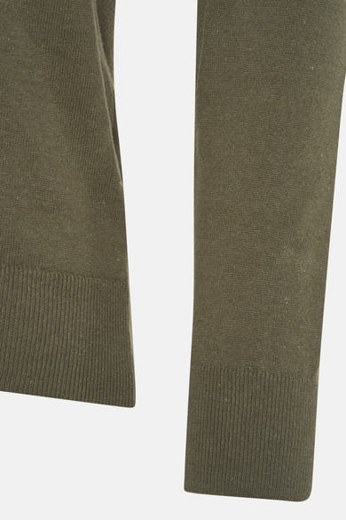 Khaki ronde hals trui van PRIVATE BLUE, in gebreide stof met geribbelde afwerkingen.