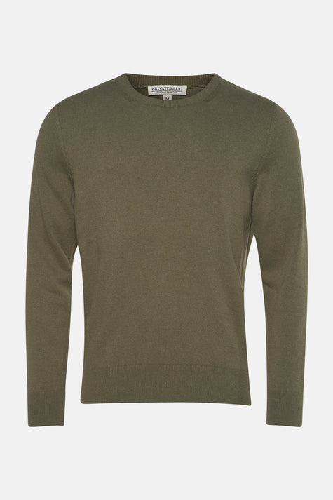 Pull met ronde hals - khaki