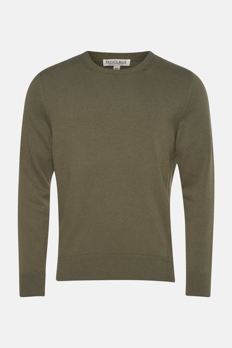 Pull met ronde hals - khaki