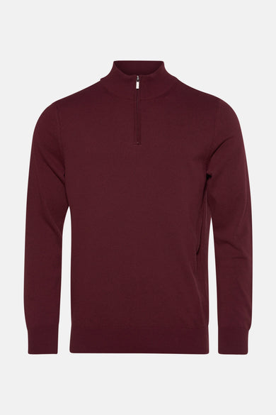 Pull col rond Bordeaux - PRIVATE BLUE