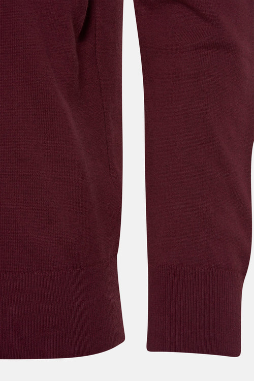 Pull col rond Bordeaux - PRIVATE BLUE