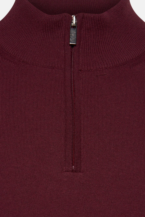 Pull col rond Bordeaux - PRIVATE BLUE