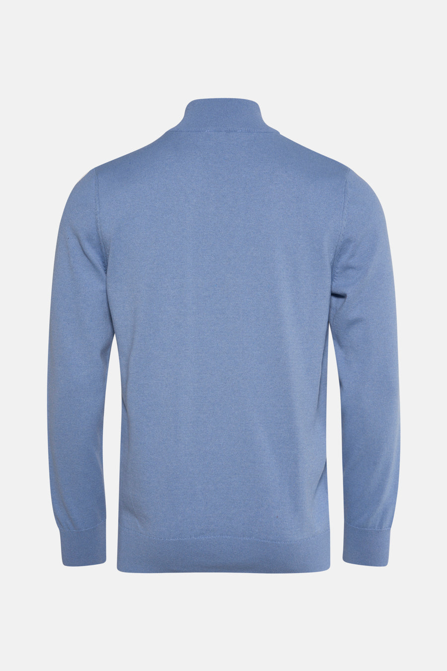 Lichtblauwe rondehals trui van PRIVATE BLUE, achterzijde met egale breitekstuur.