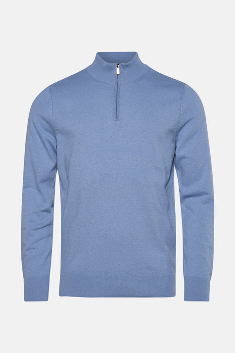 Pull col rond Bleu - PRIVATE BLUE