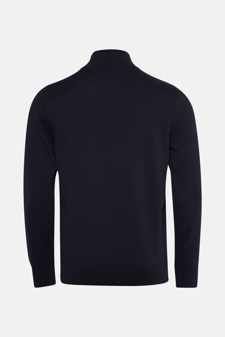 Pull à col rond bleu de PRIVATE BLUE, avec texture tricotée, en vue arrière.
