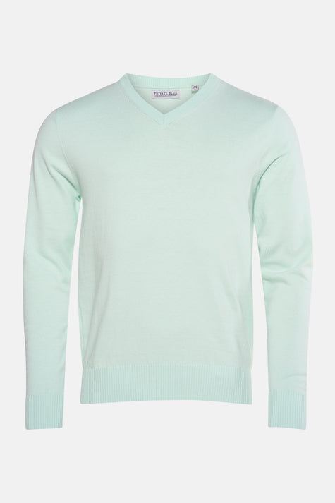 Trui met V-hals groen - PRIVATE BLUE