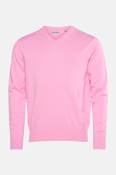Pull col V rose - PRIVATE BLUE