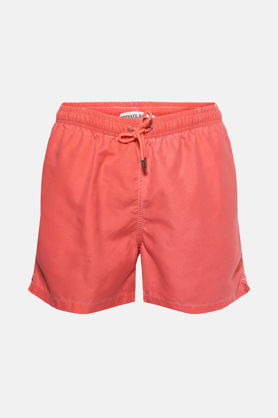 Oranje zwembroek van PRIVATE BLUE, met cargozak en witte stikseldetails.