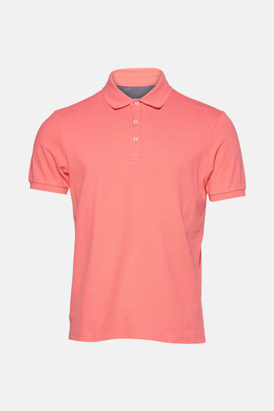 Roze poloshirt met korte mouwen van PRIVATE BLUE, achterkant, pique mesh stof.