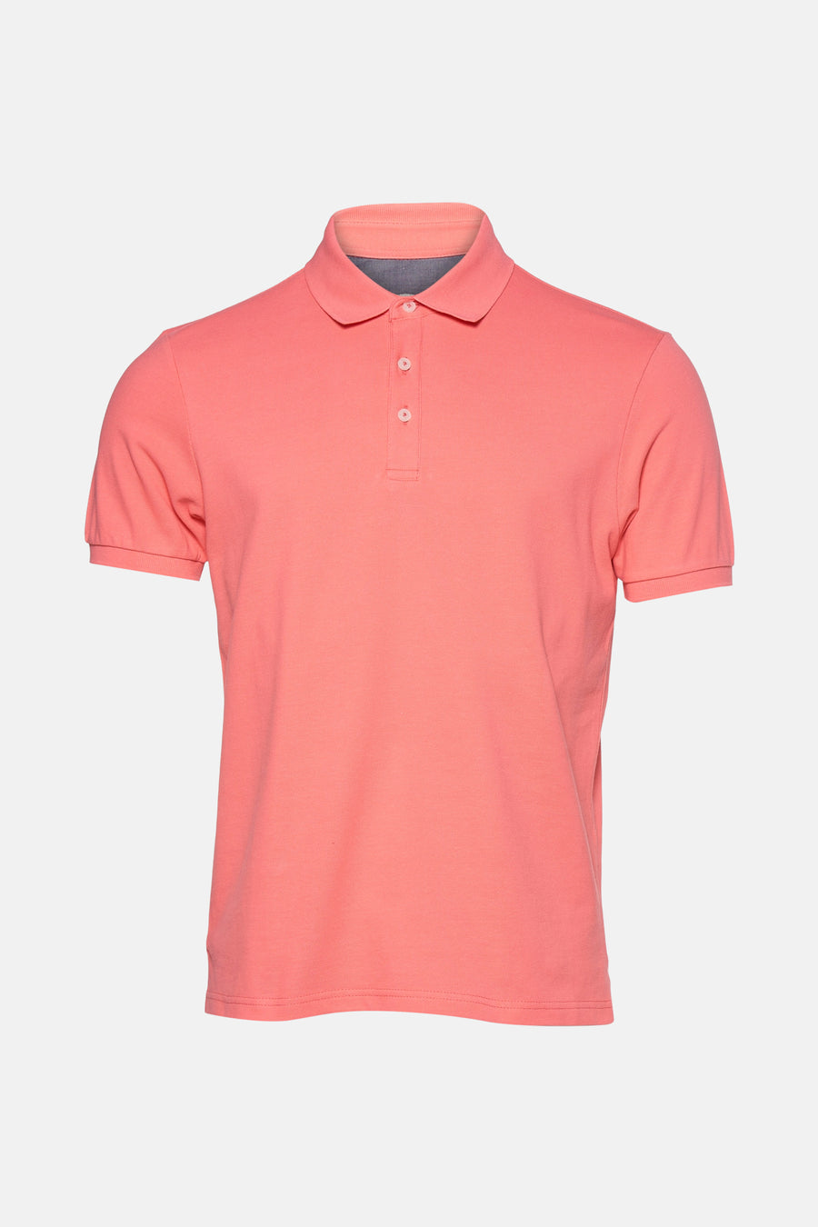 Roze poloshirt met korte mouwen van PRIVATE BLUE, achterkant, pique mesh stof.