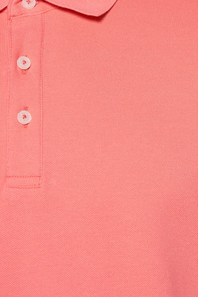 Roze poloshirt met korte mouwen van PRIVATE BLUE, met drie knopen, in piqué-textuur.