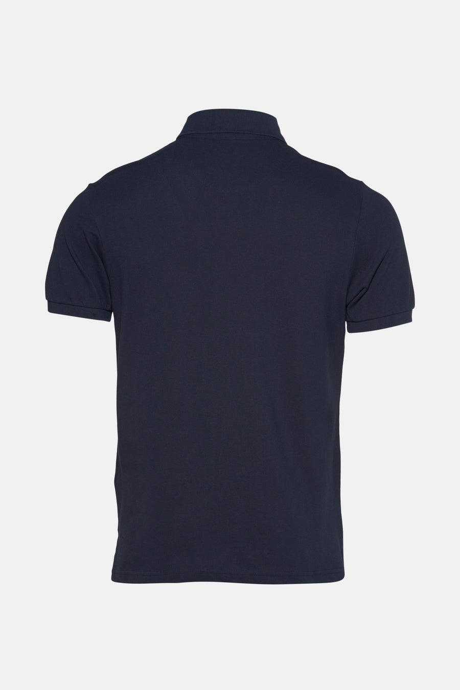 Polo à manches courtes bleu foncé de PRIVATE BLUE, vue arrière sur fond clair.