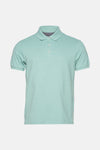 Groen poloshirt met korte mouwen van PRIVATE BLUE, met drie knopen en in pique stof.