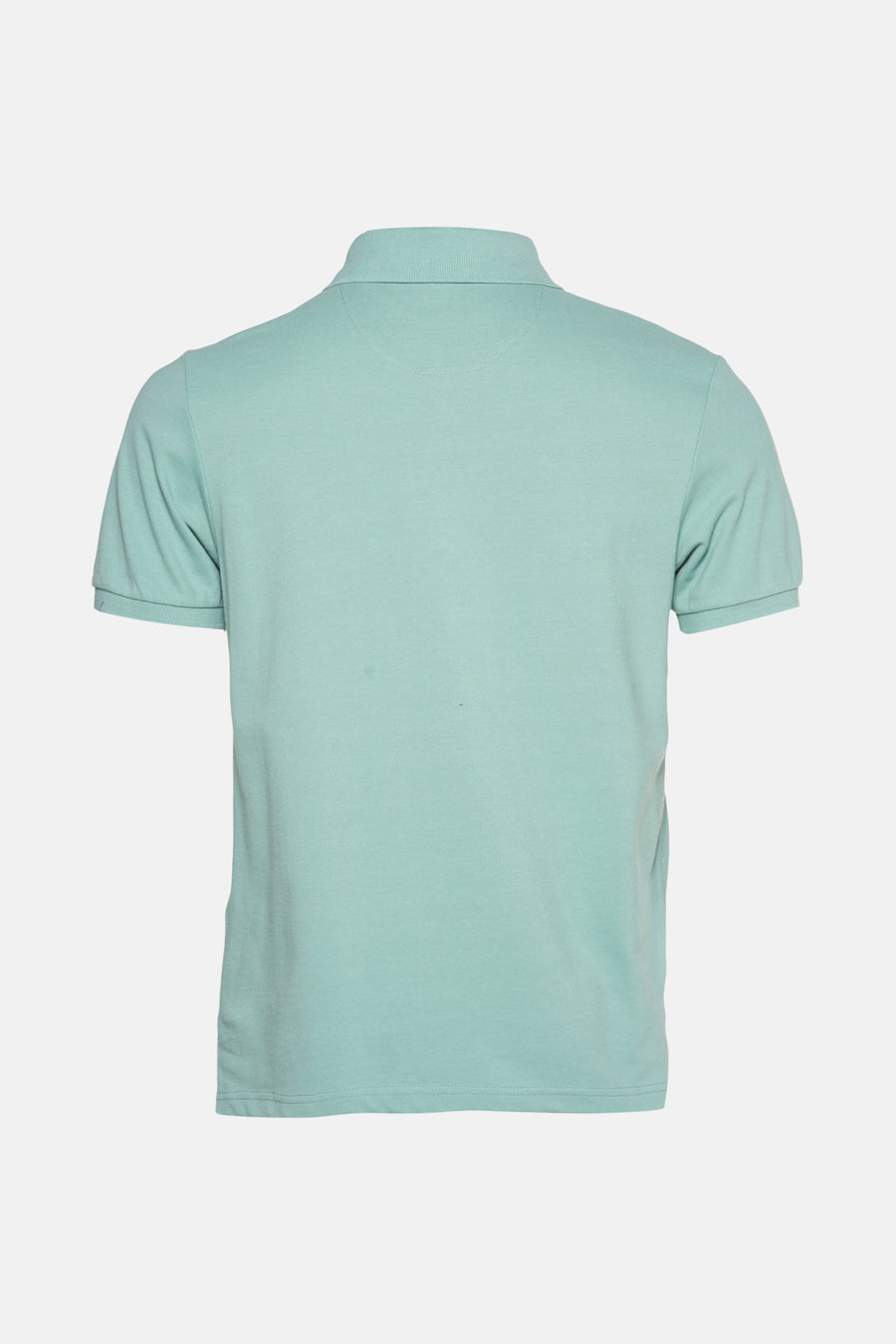 Groen poloshirt met korte mouwen van PRIVATE BLUE, achteraanzicht, met klassieke kraag en korte mouwen.