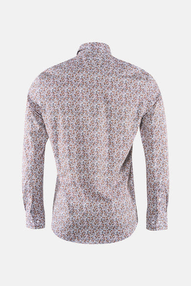 Chemise à manches longues multicolore de PRIVATE BLUE, avec motif fleuri sur fond blanc.