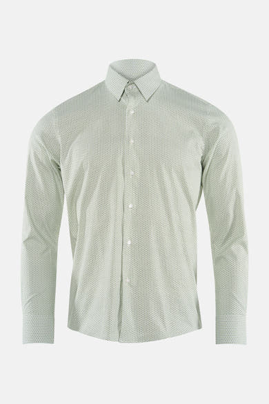 Chemise à manches longues multicolore de PRIVATE BLUE, à motif géométrique sur fond clair, boutonnée.