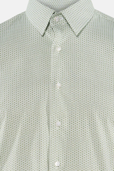 Chemise à manches longues multicolore de PRIVATE BLUE, motif géométrique, col classique et boutonnée sur le devant.
