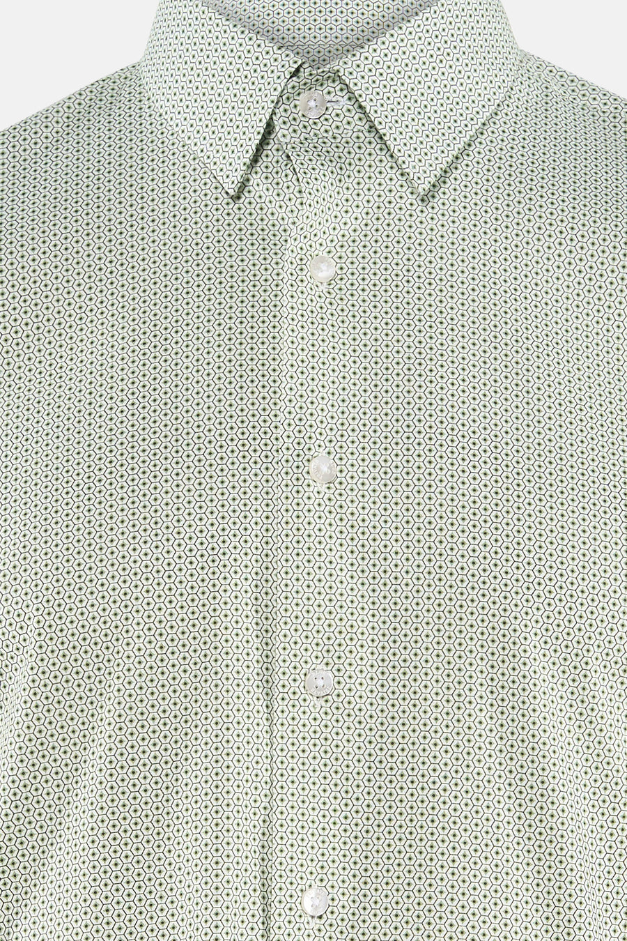 Chemise à manches longues multicolore de PRIVATE BLUE, motif géométrique, col classique et boutonnée sur le devant.
