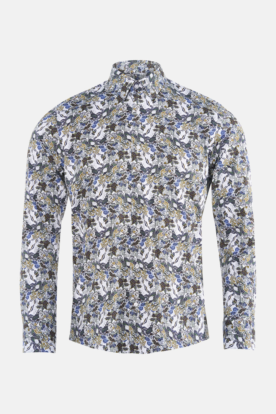 Chemise à manches longues multicolore de PRIVATE BLUE, avec imprimé floral stylisé.
