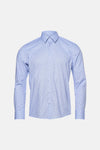 Chemise à manches longues bleu clair PRIVATE BLUE à col classique et motif géométrique