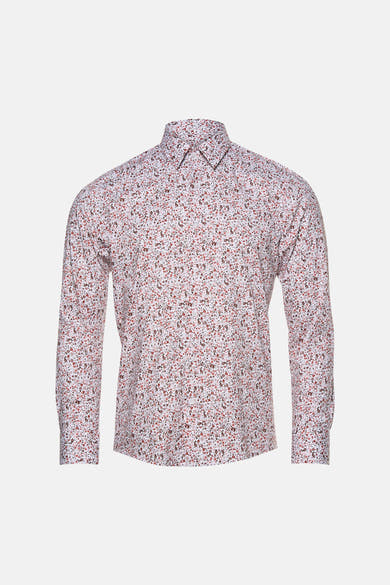 Chemise à manches longues PRIVATE BLUE blanche à motif floral multicolore