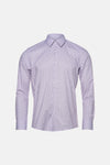 Chemise à manches longues PRIVATE BLUE à motif géométrique brun clair, vue de face