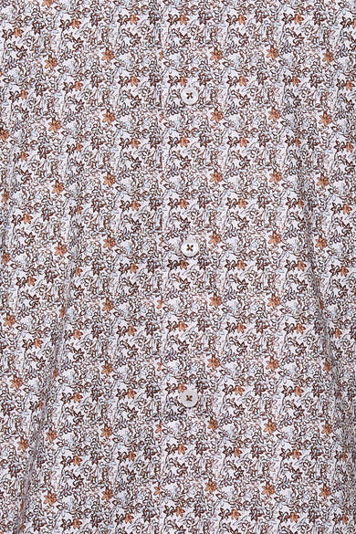 Chemise à manches longues PRIVATE BLUE multicolore à motif floral, vue rapprochée avec boutons blancs.