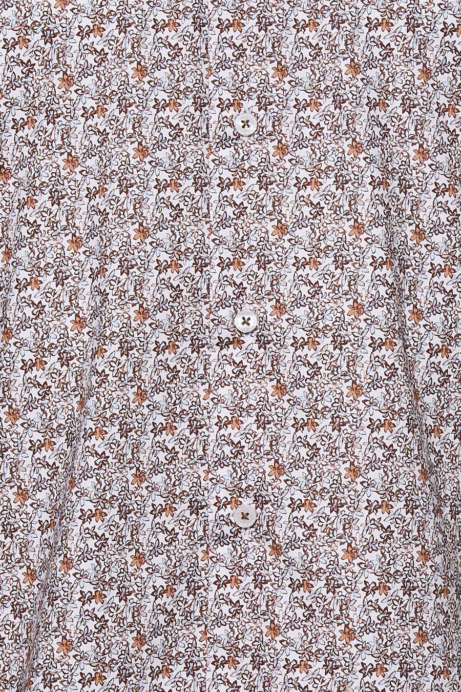 Chemise à manches longues PRIVATE BLUE multicolore à motif floral, vue rapprochée avec boutons blancs.