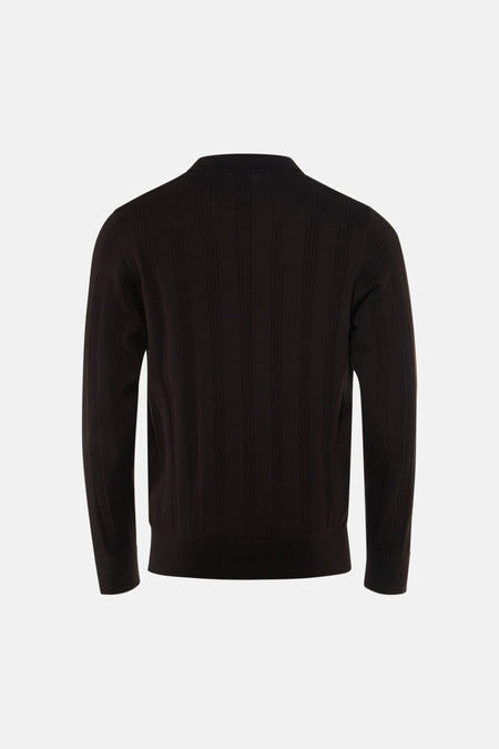 Polo met lange mouwen - bruin