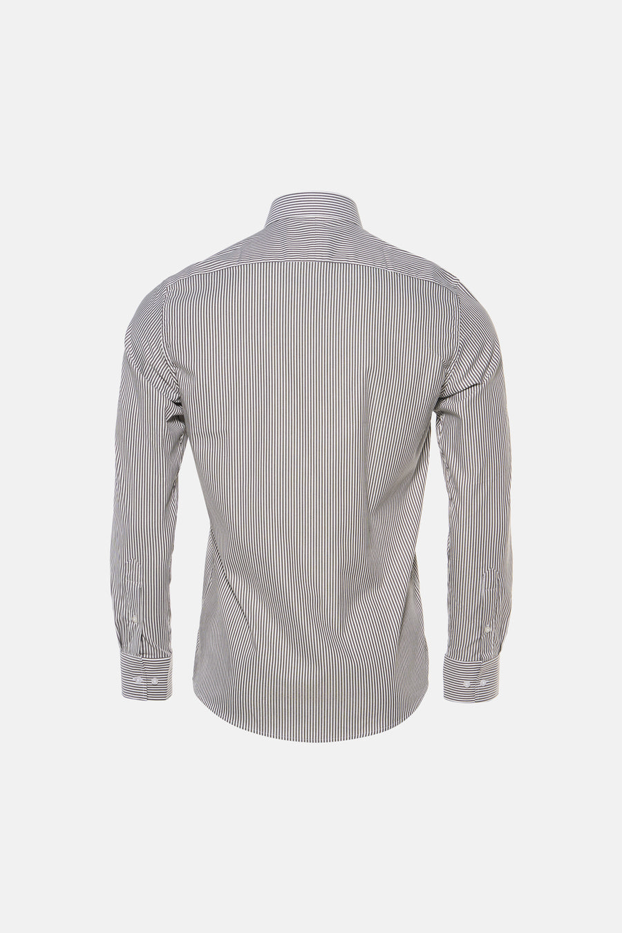 Chemise à manches longues PRIVATE BLUE brune à fines rayures, vue de dos