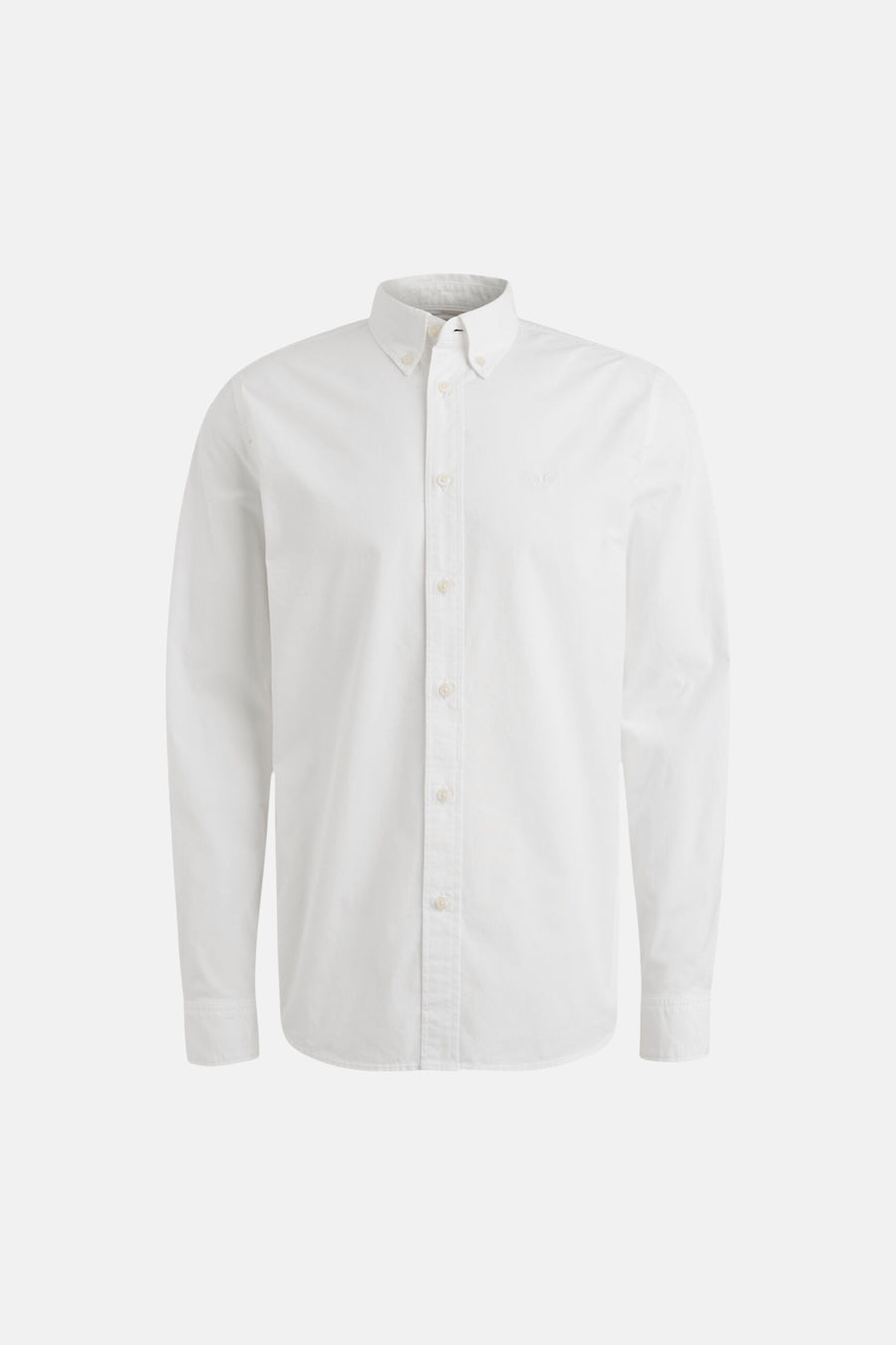 Chemise à manches longues blanche de PME Legend, avec une coupe classique et une patte de boutonnage sur toute la longueur.