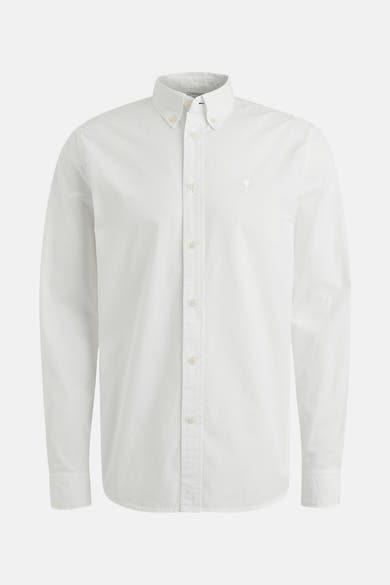 Chemise blanche à manches longues de PME Legend, avec boutons et logo discret.