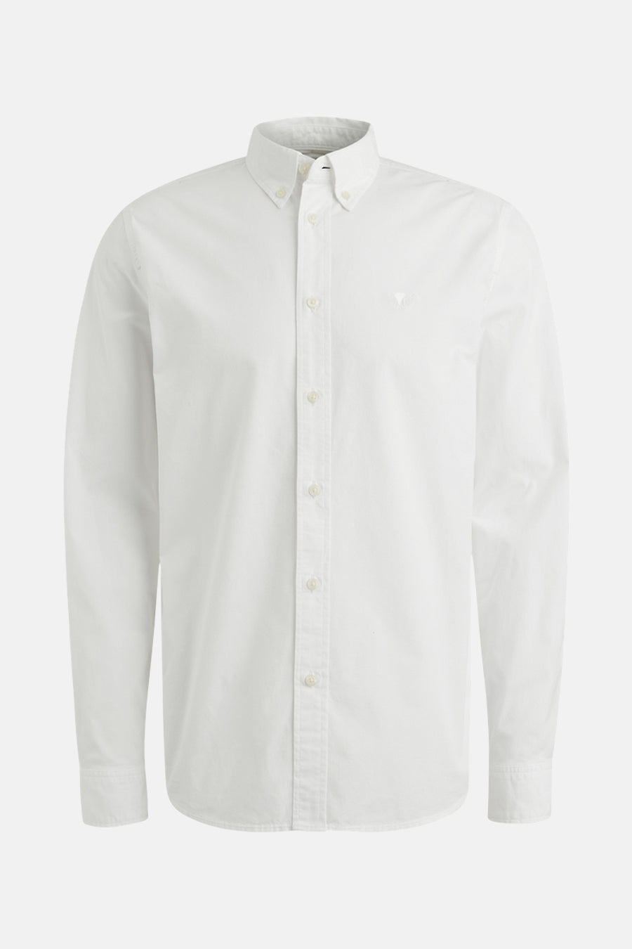 Chemise blanche à manches longues de PME Legend, avec boutons et logo discret.