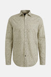Chemise à manches longues beige de PME Legend avec motif à spirales graphiques sur l'ensemble.
