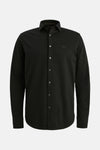 Chemise noire à manches longues de PME Legend avec boutons et logo subtil sur la poitrine.