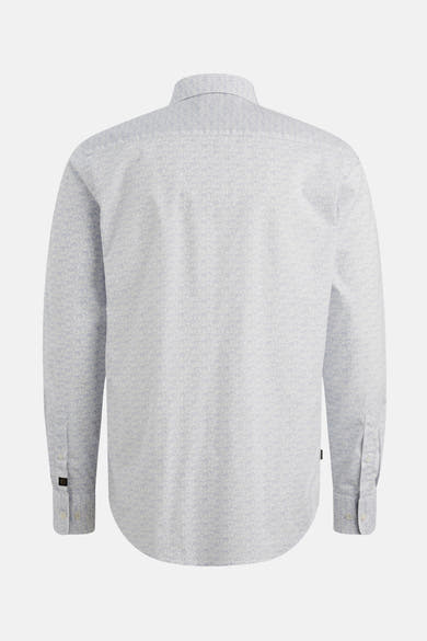 Chemise à manches longues bleu clair de PME Legend, avec un motif géométrique sur l'ensemble.
