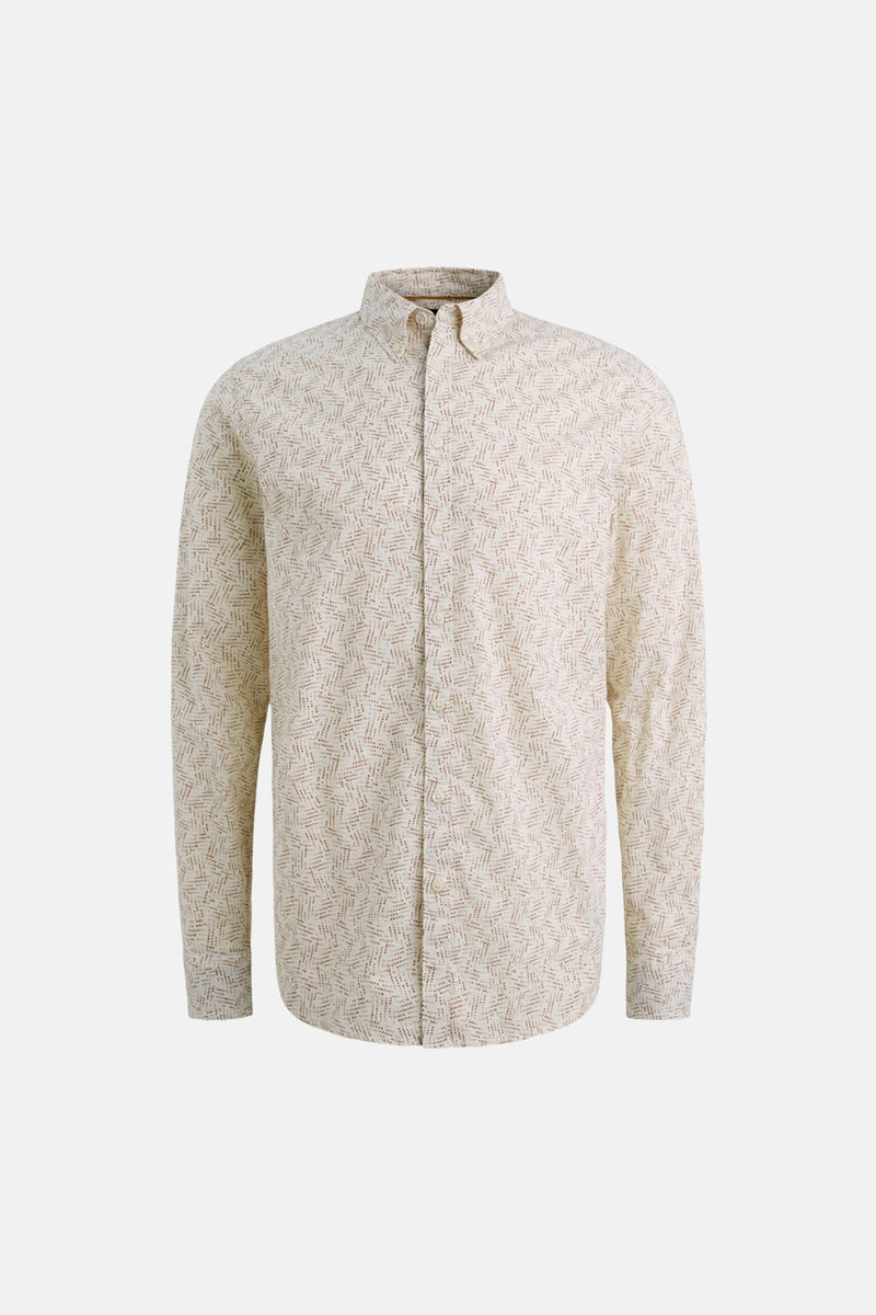 Chemise à manches longues écru de PME Legend avec un motif géométrique subtil.