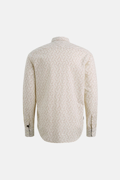 Chemise à manches longues écrue de PME Legend, à motif géométrique discret sur toute la surface.